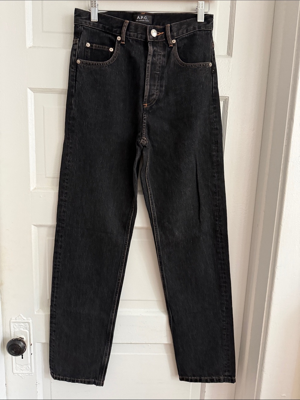 A.P.C. Women's Washed Black Straight Leg Jeans